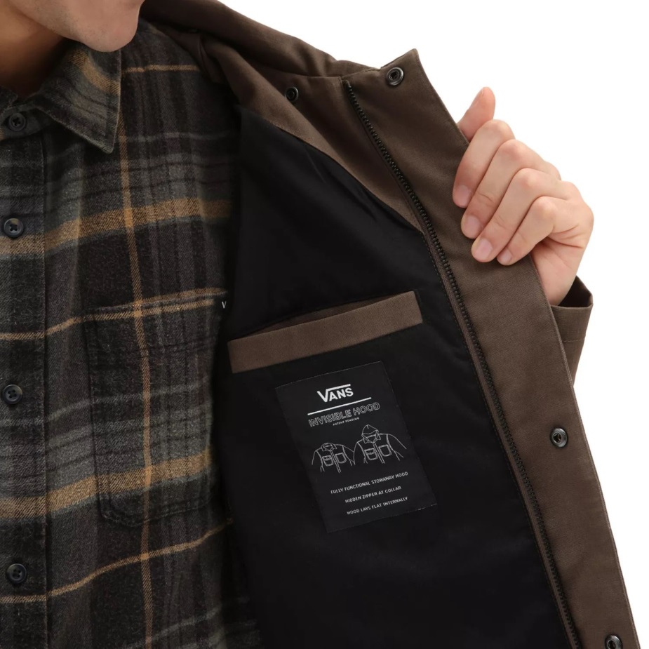 Vans τρυπάνι αγγαρεία παλτό με επένδυση σακάκι καφέ