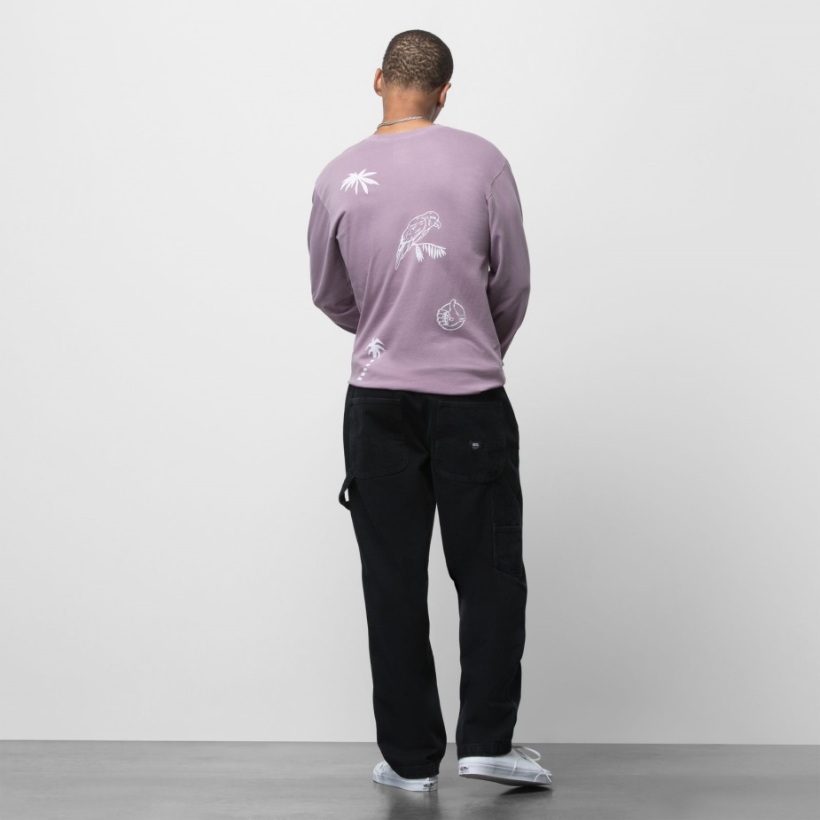 Vans τρυπάνι αγγαρεία χαλαρό κωνικό τζιν παντελόνι μαύρο