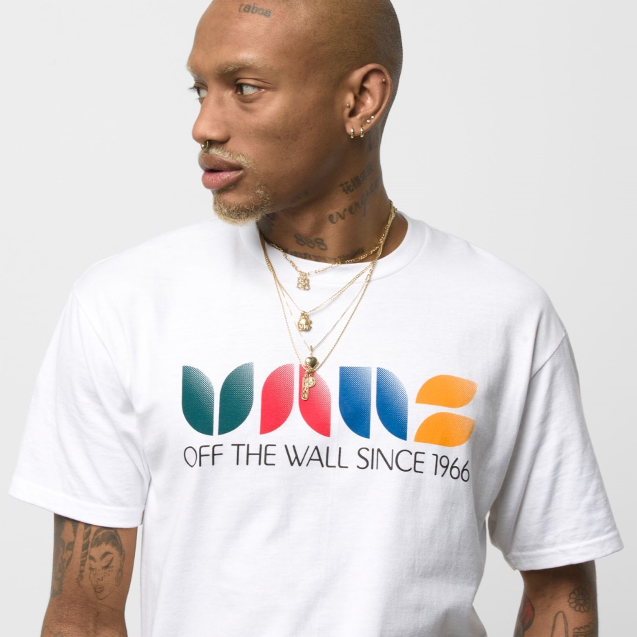 Vans τύπου ρετρό λογότυπο μπλουζάκι λευκό