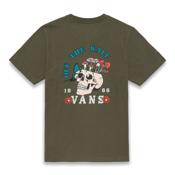 Vans χαριτωμένο κρανίο T-shirt φύλλο σταφυλιού