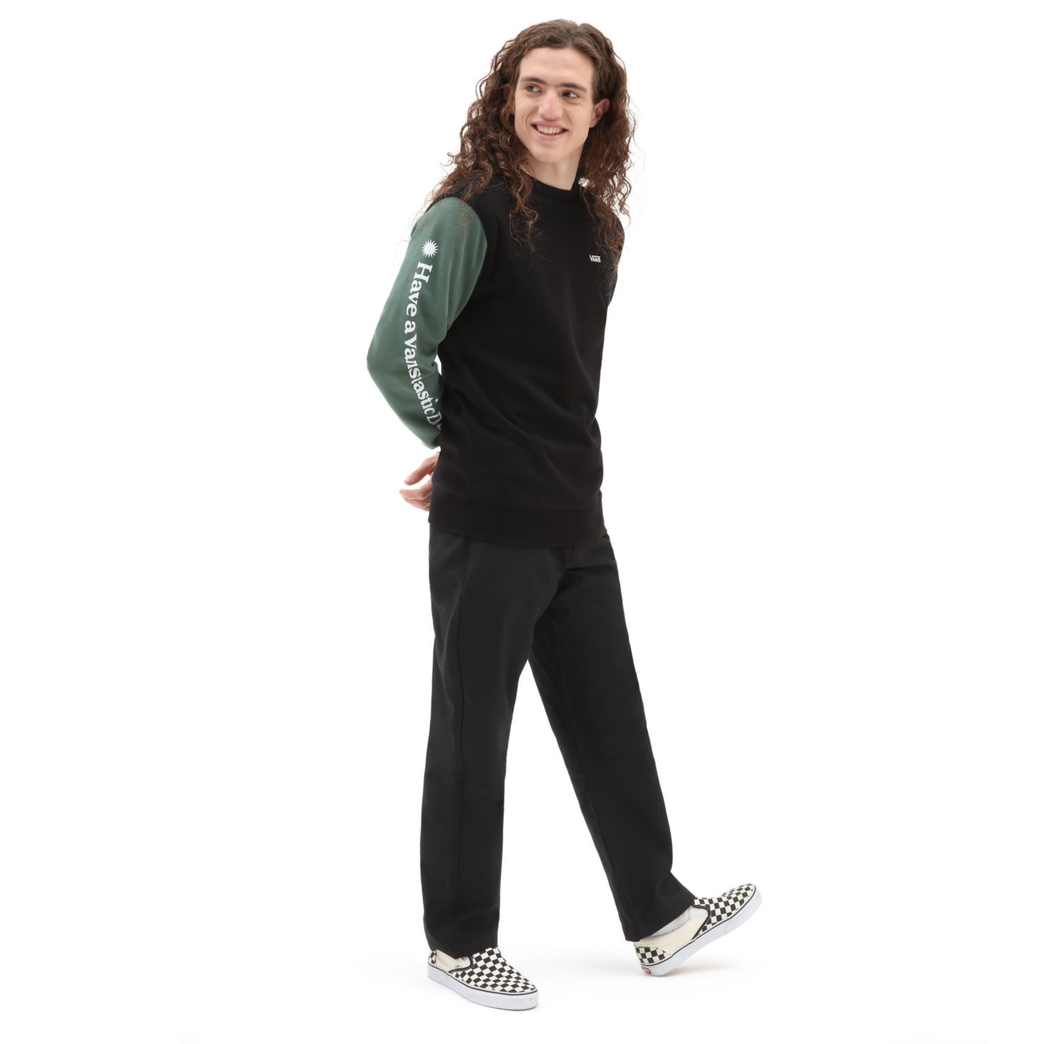 Vanstastic απέναντι μακρυμάνικο μπλουζάκι μαύρο-πράσινο