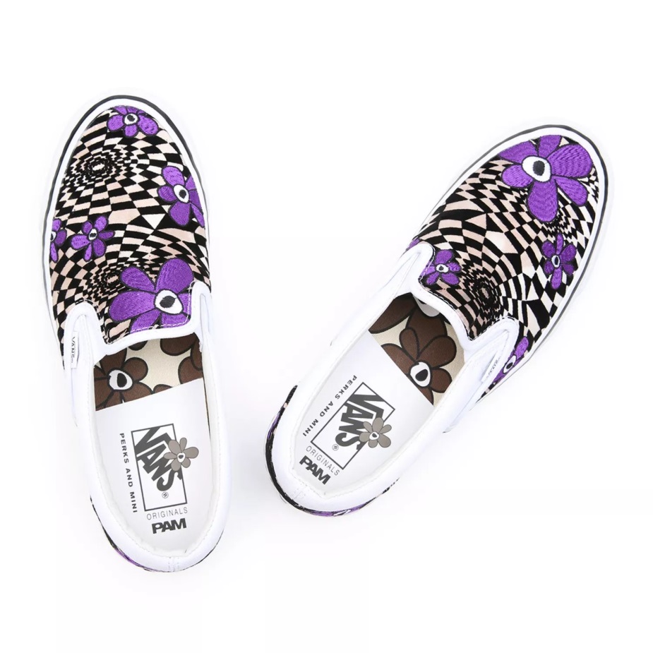 Vault By Vans X Perks και Mini Og Classic Slip-on Lx παπούτσια λευκό-καφέ