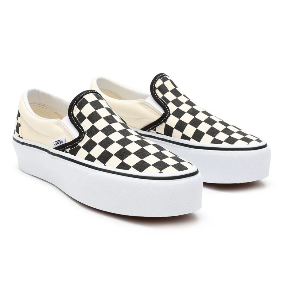 Vans σκακιέρα κλασικά Slip-on παπούτσια με πλατφόρμα μαύρο-άσπρο
