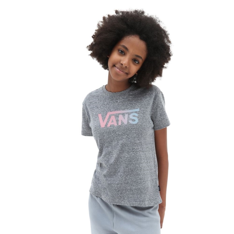 Vans Girls Flying V Crew T-shirt (8-14 ετών) γκρι