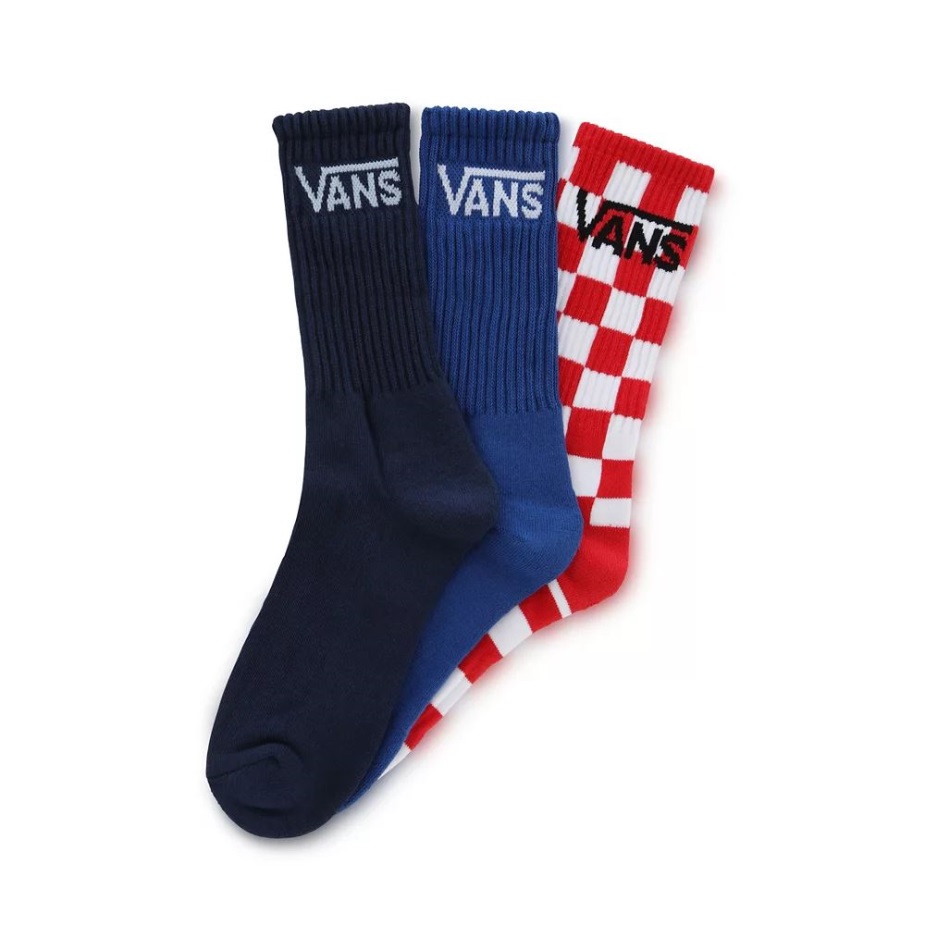 Vans παιδικές κλασικές κάλτσες πληρώματος (3 ζευγάρια) μπλε