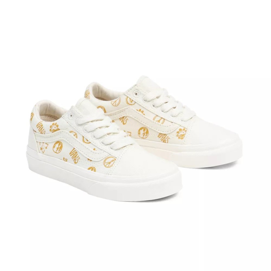 Vans παιδικά παπουτσια παλια Skool (4-8 χρονων) λευκα