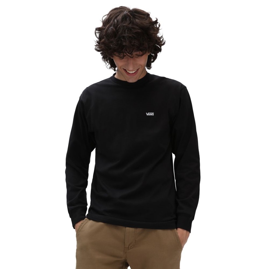 φορτηγά αριστερά χτύπημα στο στήθος μακρυμάνικο μπλουζάκι μαύρο-άσπρο