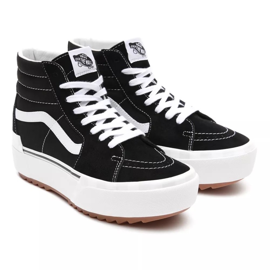 Vans σουέτ/καμβάς Sk8-hi στοιβαγμένα παπούτσια μαύρα