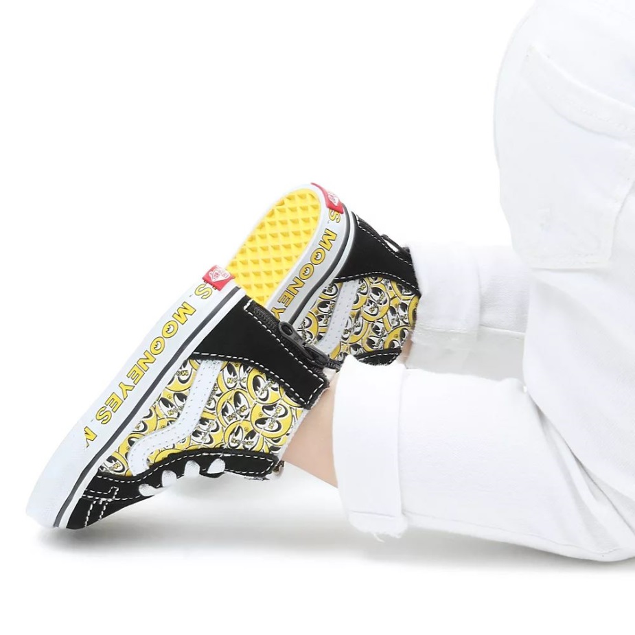 φορητά παπούτσια για μικρά παιδιά Sk8-hi με φερμουάρ (1-4 ετών) μαύρα