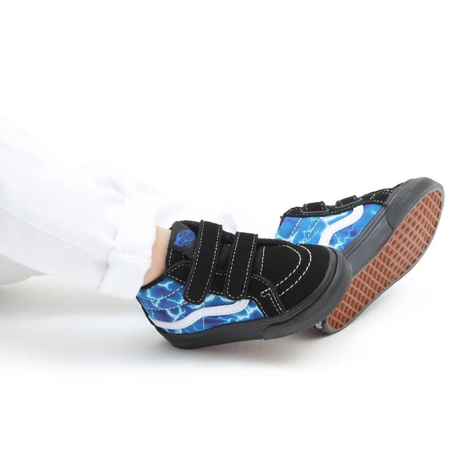 Vans νήπιο Sk8-μεσαία επανέκδοση V παπούτσια (1-4 ετών) μπλε-μαύρο