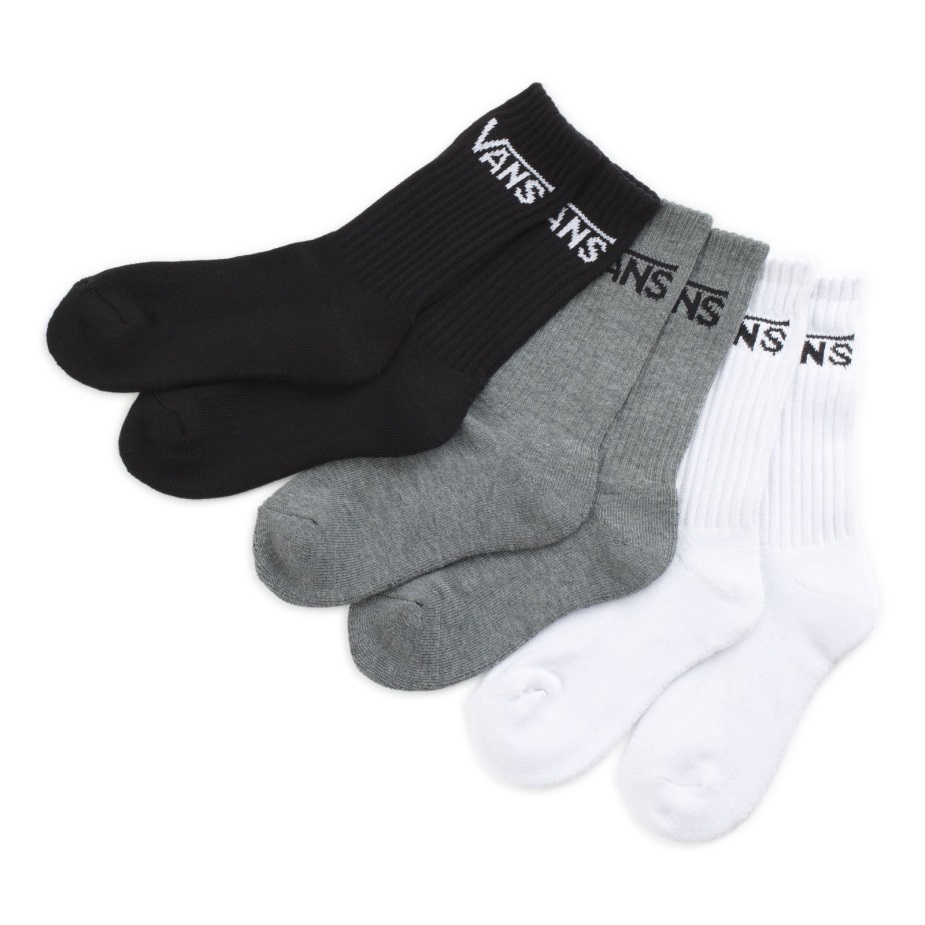 Vans αγόρια κλασικές κάλτσες πληρώματος 3 συσκευασιών μαύρες ανάμικτες