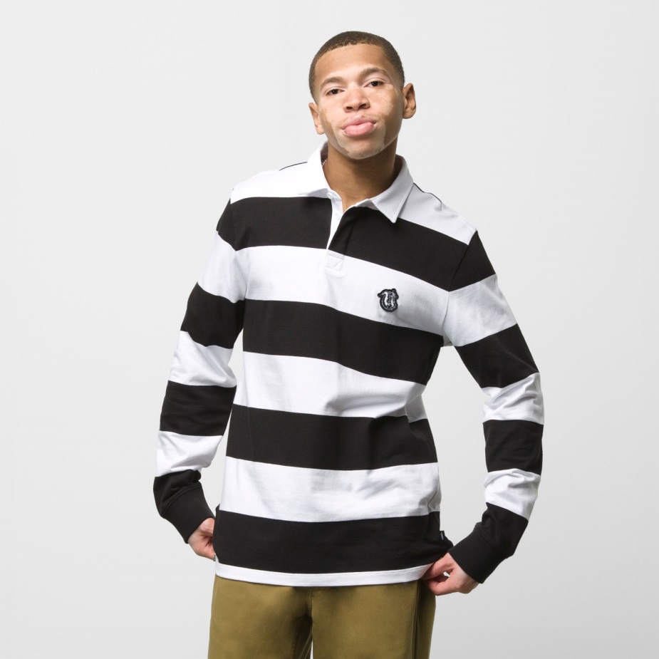 Vans σκακιέρα έρευνα πόλο μπλουζάκι μαύρο