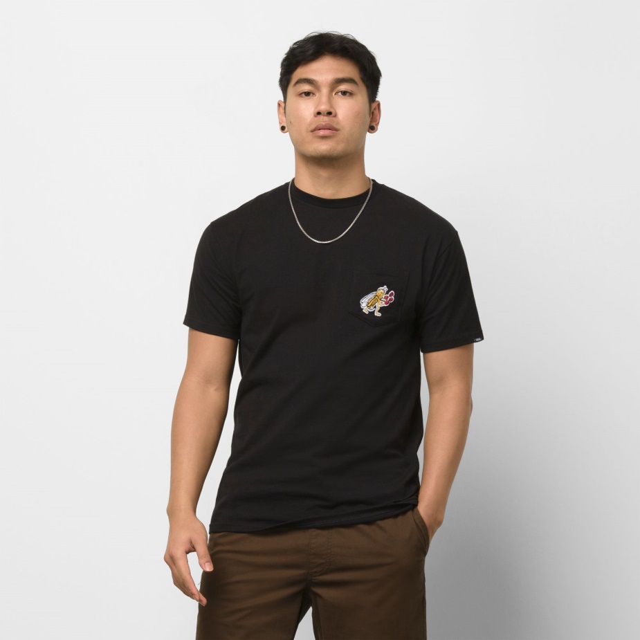 Vans σκακιέρα έρευνα μπλουζάκι μαύρο