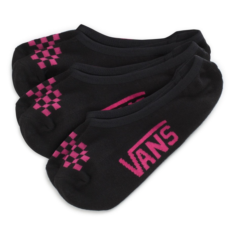 Vans κλασικές κάλτσες Canoodle 3 σε μέγεθος συσκευασίας 6,5-10 μαύρο-νέον ροζ