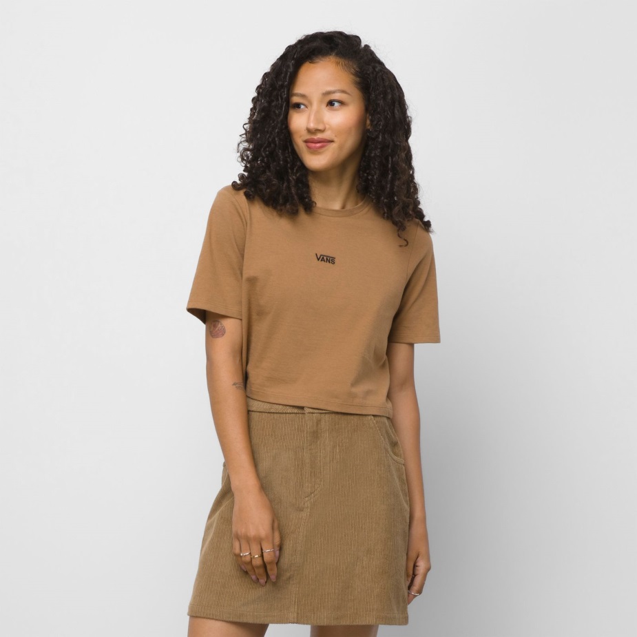 φορτηγά που πετούν V Crop Crew Sport Tee φρυγανισμένη καρύδα