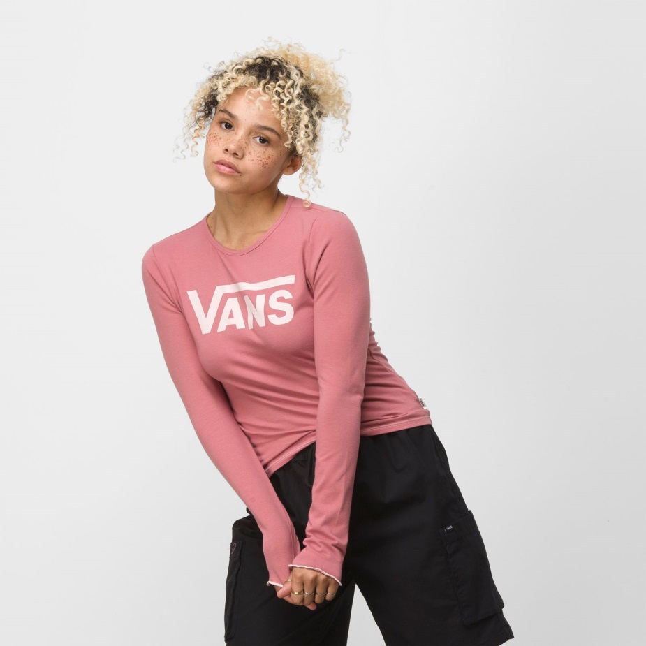 Vans που πετούν V Hightide μαρούλι άκρη μπλουζάκι Deco τριαντάφυλλο