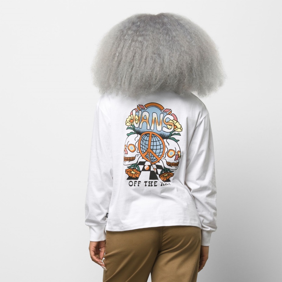 Vans λάμπουν νταής Bloussant λευκό μπλουζάκι