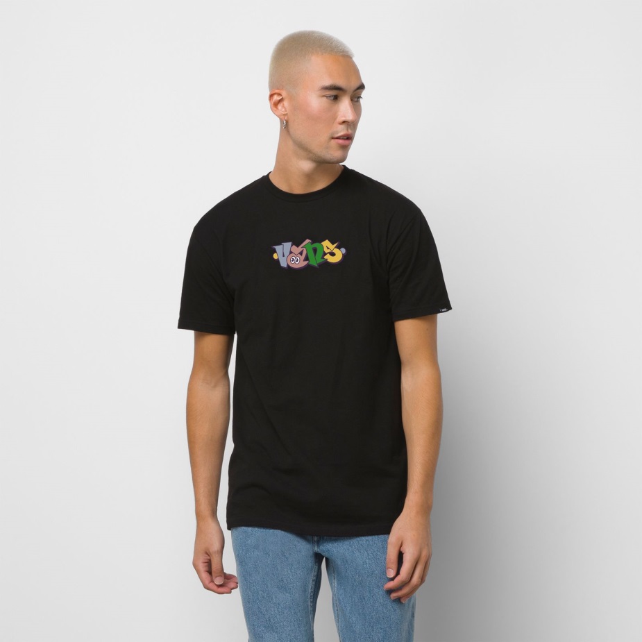 μπλουζάκι τύπου λογότυπου Vans μαύρο