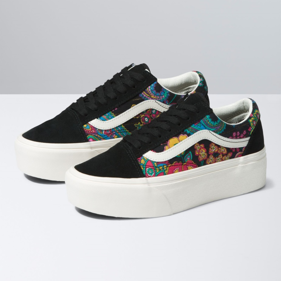 Vans παλιό Skool Stackform Paisley Bloom μαύρο