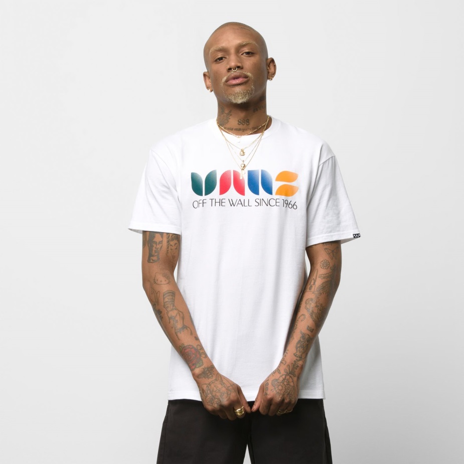 Vans τύπου ρετρό λογότυπο μπλουζάκι λευκό