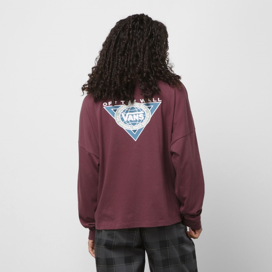 Vans Sole Glory μακρυμάνικο χαλαρό κουτί μπλουζάκι Catawba σταφύλι