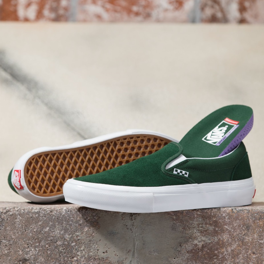 φορτηγά τυλιγμένα Skate Slip-on πράσινο-λευκό