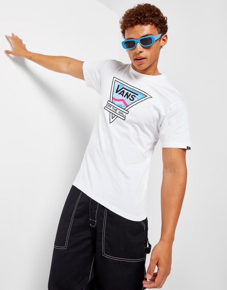 Vans κυματιστό μεγάλο λογότυπο μπλουζάκι λευκό