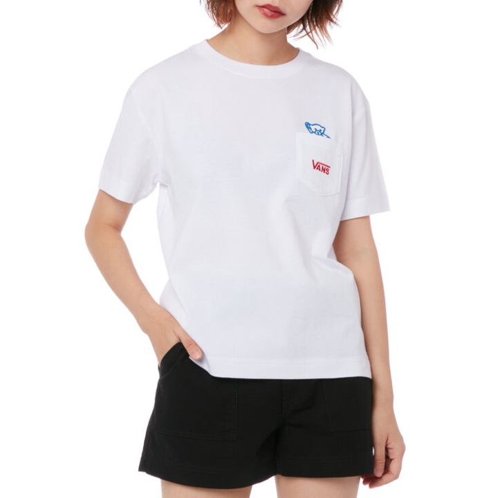 Vans φέρει ενσωματωμένη τσέπη μπλουζάκι λευκό