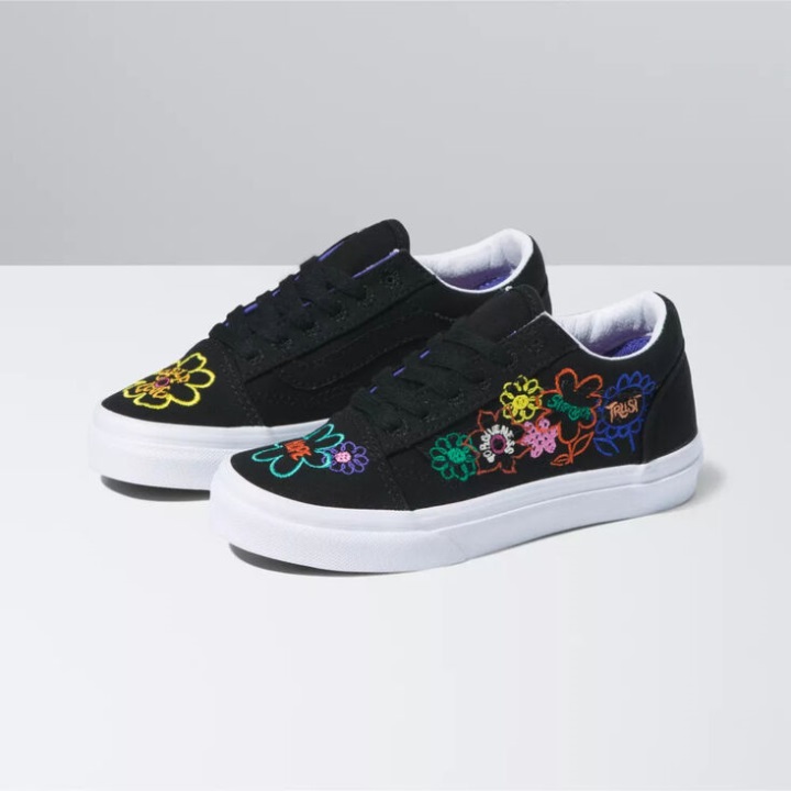 Vans καλλιεργούν φροντίδα παιδιά παλιό Skool κήπος-αληθινό λευκό