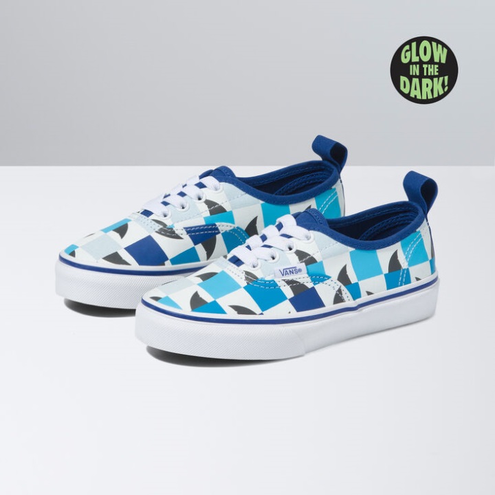 Vans Kids Glow Sharks αυθεντική ελαστική δαντέλα λιμόζ-αληθινό λευκό