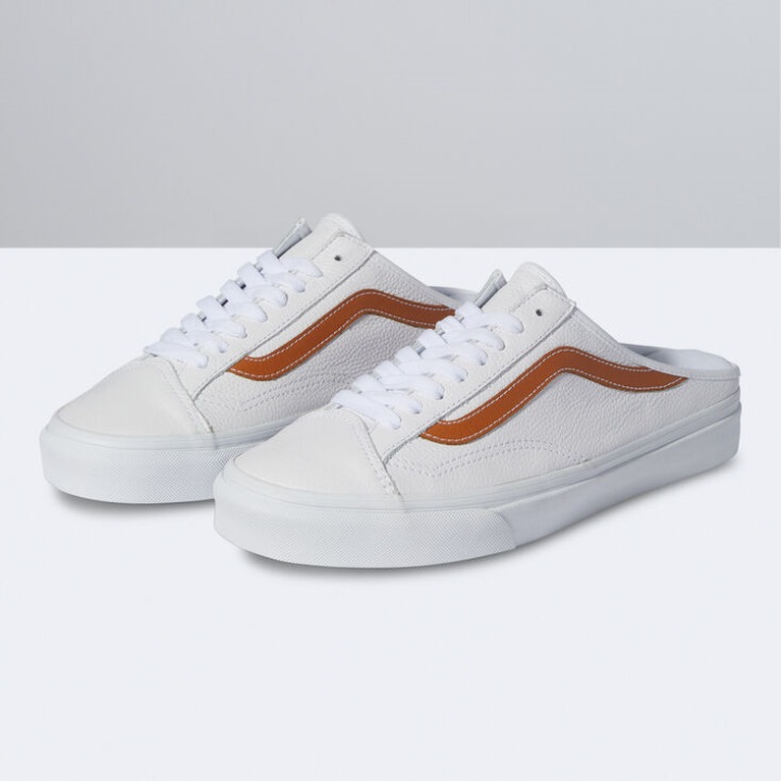 Vans Leather Style 36 Mule True White-bombay Brown