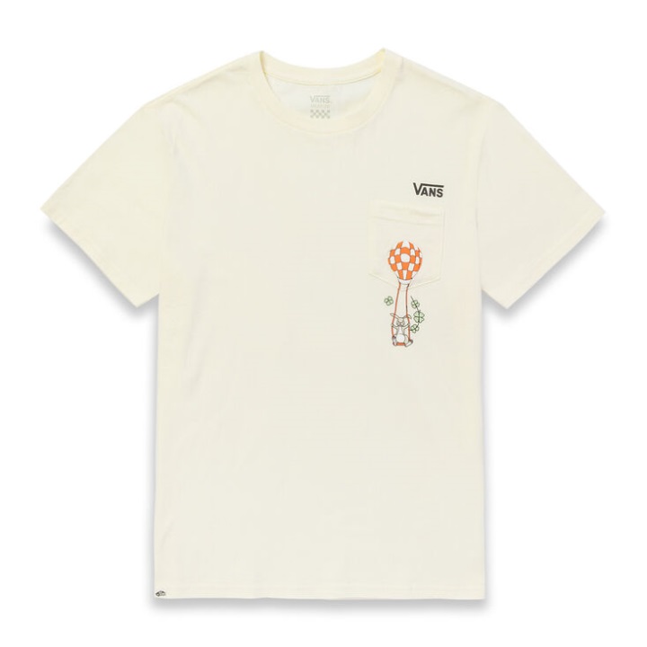 Vans Lucky Day T-shirt τσέπη αντίκα λευκό