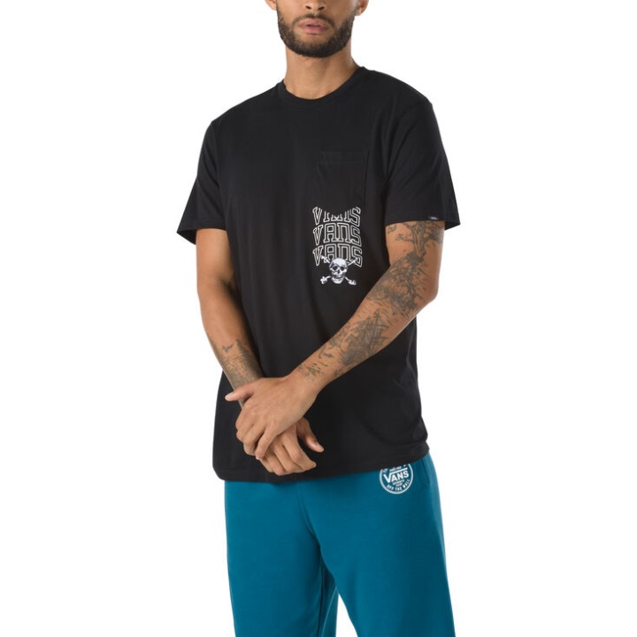 Vans νέο μπλουζάκι τσέπης πανεπιστημίου μαύρο