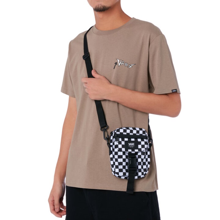 Vans νέα τσάντα ώμου Varsity μαύρο-άσπρο έλεγχος