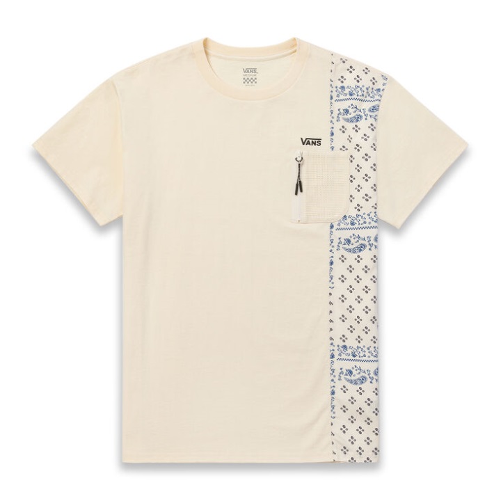 Vans Paisley μπλουζάκι τσέπης αντίκα λευκό