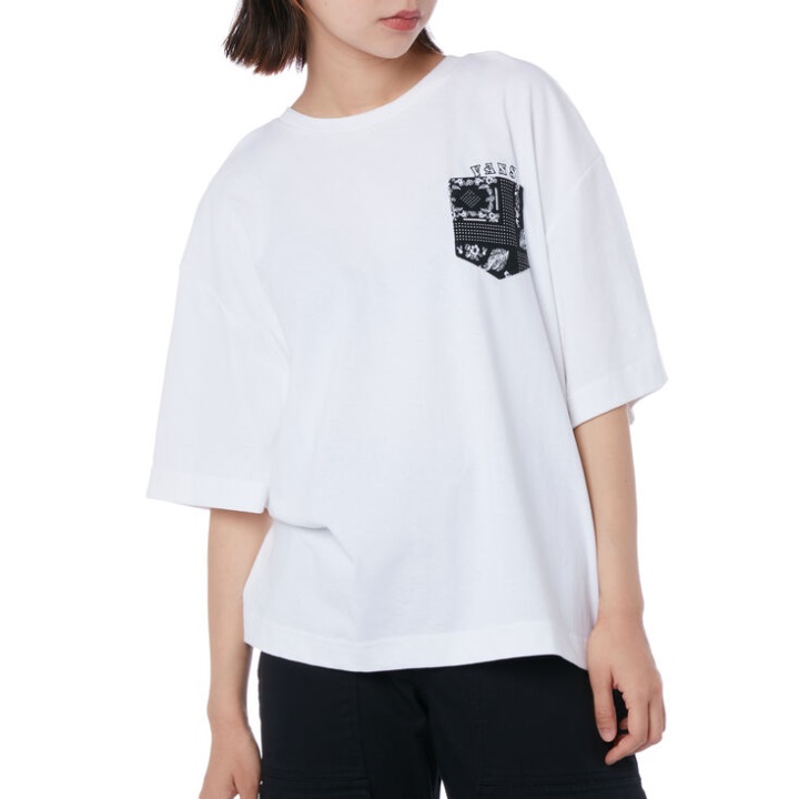 Vans Rose Bandana τσέπη κοντό πουκάμισο λευκό