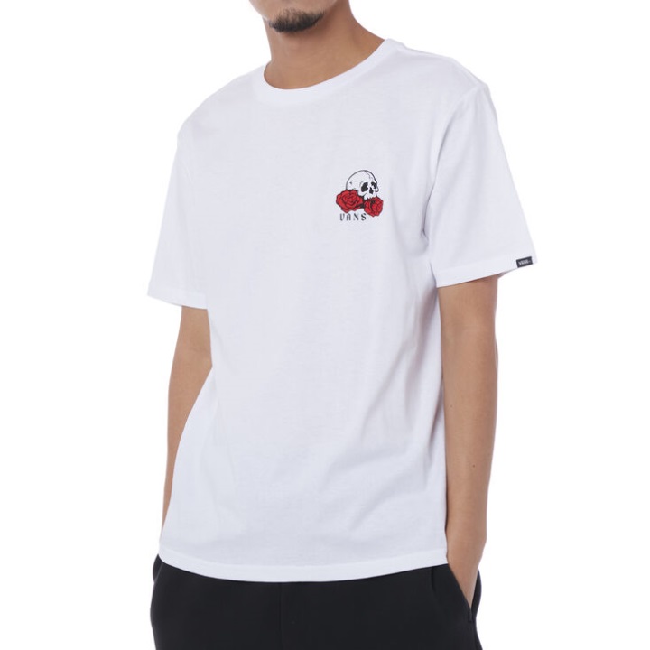 Vans τριαντάφυλλα είναι νεκρή μπλούζα λευκό