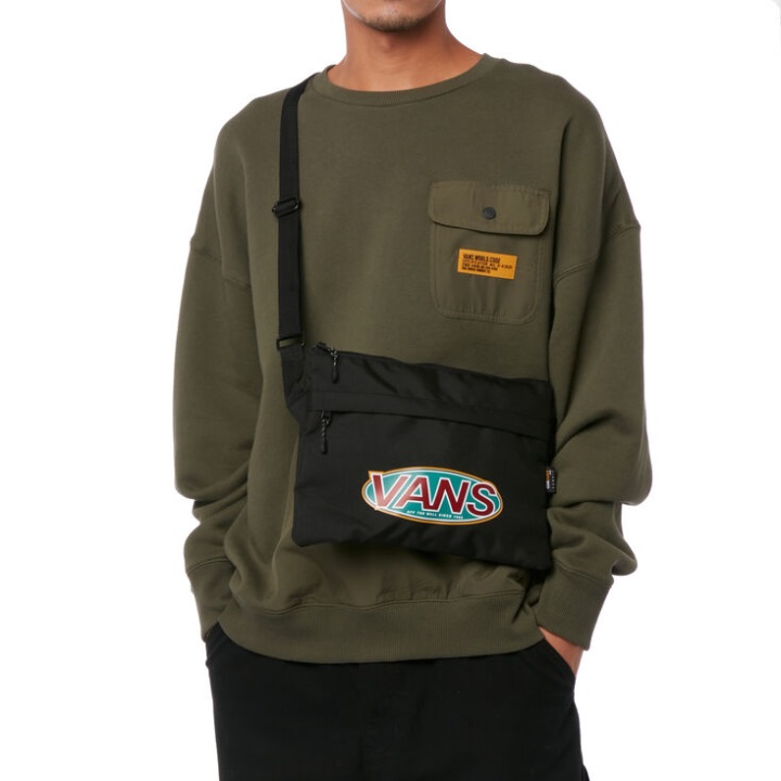 Vans Spin λογότυπο τσάντα χιαστί μαύρο