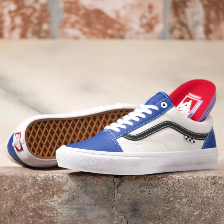 Vans Sport δερμάτινο πατίνι παλιό Skool αληθινό μπλε-λευκό