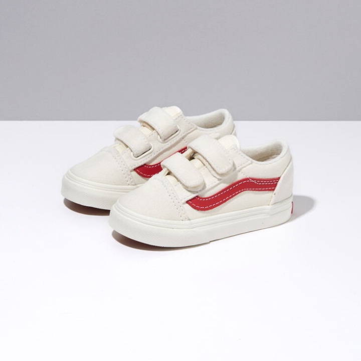 Vans νήπιο παλιό Skool V Marshmallow-racing κόκκινο