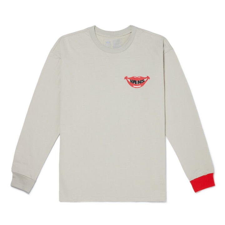 Vans X Kazuki μακρυμάνικο μπλουζάκι ανοιχτό γκρι