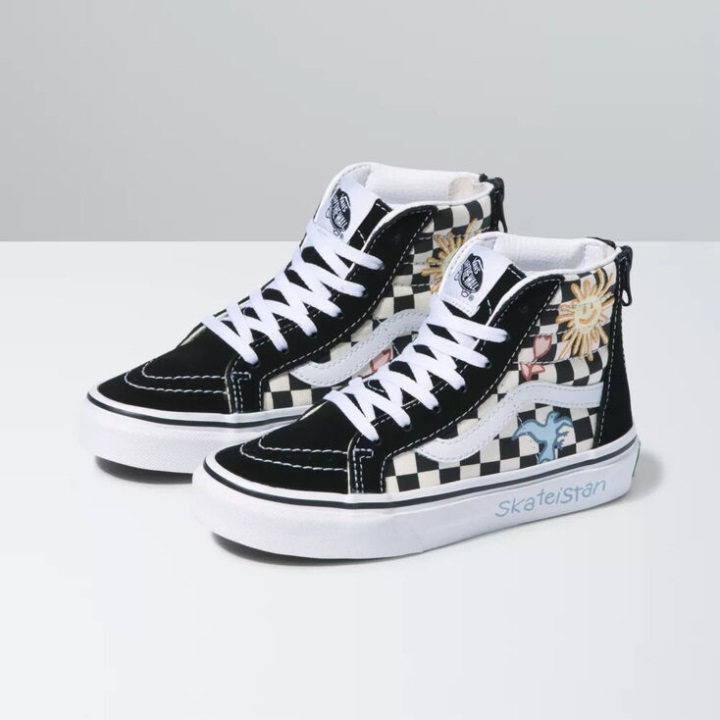 Vans X Skateistan Kids Sk8-hi Zip σκακιέρα
