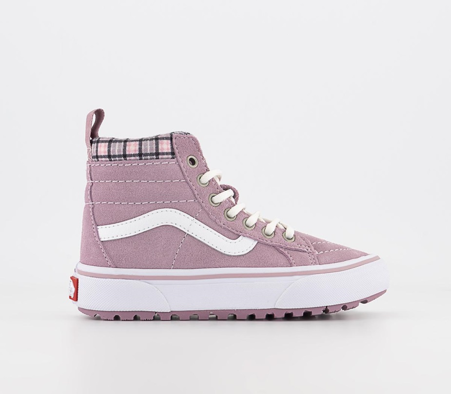 Vans Sk8 Hi Kids Trainers καρό λιλά