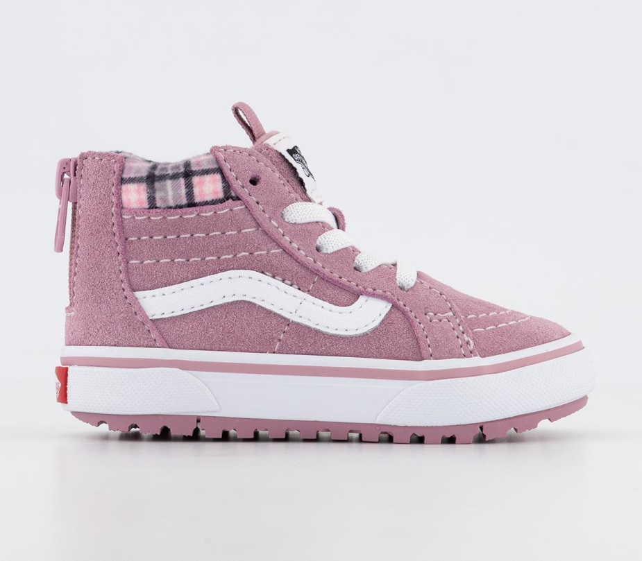 Vans Sk8 Hi Zip Trainers Toddler καρό λιλά