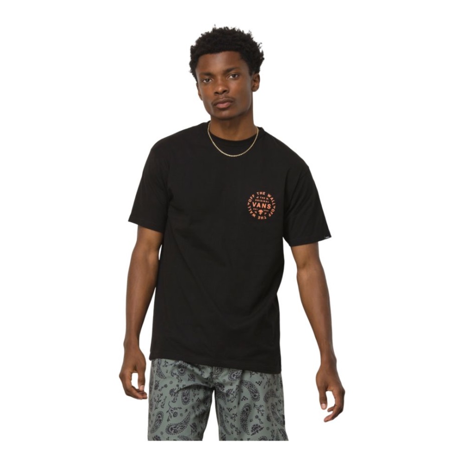 Vans ανδρικό μπλουζάκι Bandana Paisley με κοντό μανίκι λαιμόκοψη βαμβακερό λογότυπο μαύρη τσέπη