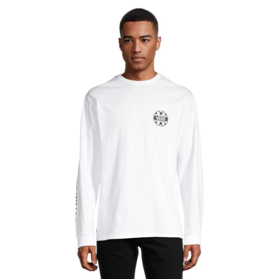 ανδρικά φορτηγά από τον τοίχο μπλουζάκι με μακρυμάνικο λαιμόκοψη πλήρωμα λευκό μαύρο