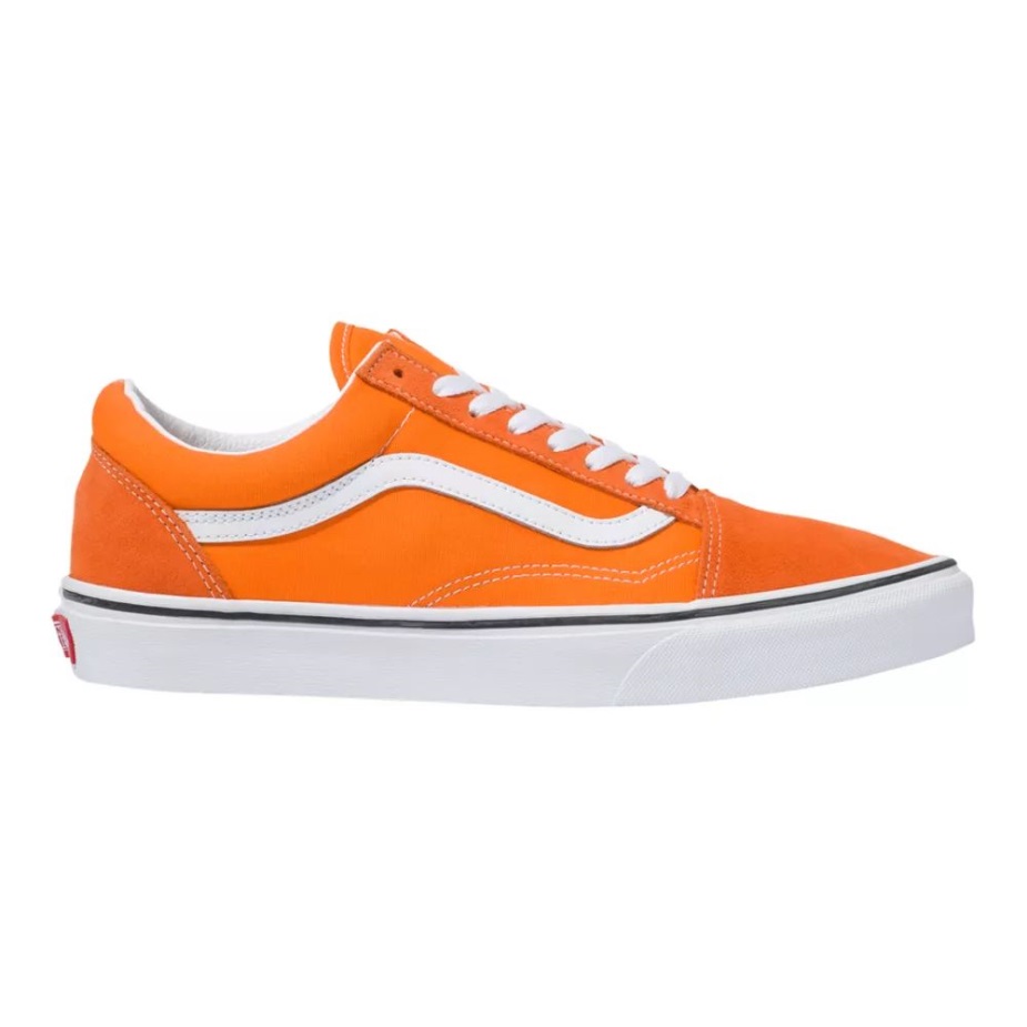 βαν ανδρικά παπουτσια παπουτσια Skate Sneakers Low Top Slip σε αναπνευσιμο πορτοκαλο-λευκο