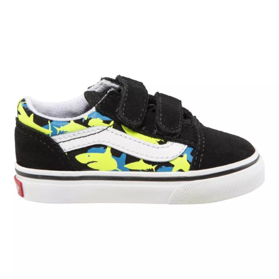 Vans Toddler' Old Skool V Skate Shoes Black-safety κίτρινο