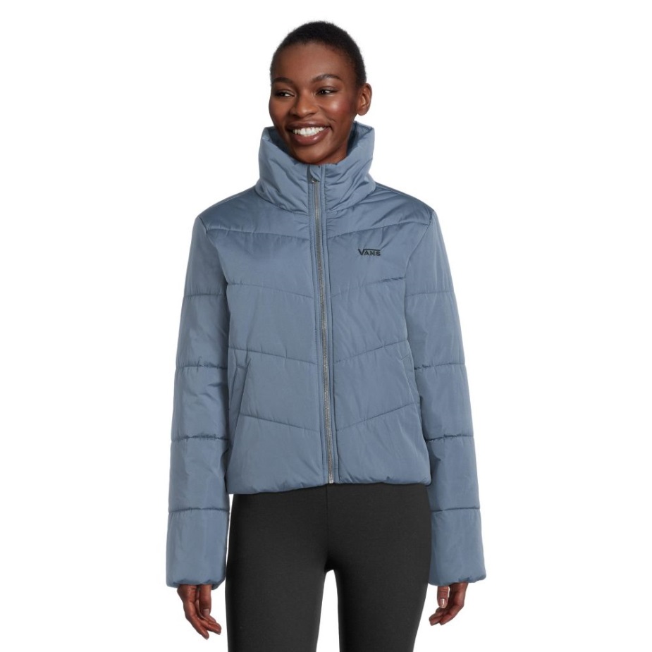 Vans γυναικείο χυτήριο V Puffer χειμερινό μπουφάν κοντό μονωμένο συνθετικό υδατοαπωθητικό μαύρο