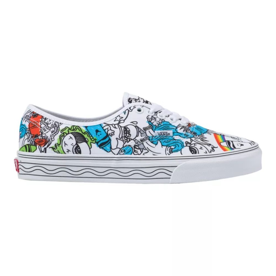 Vans X Crayola ανδρικά αυθεντικά Skate Sneakers Low Top Casual White-multi